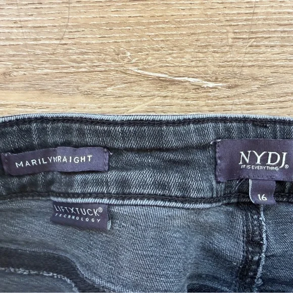 NYDJ Marilyn Straight Leg Jeans in Dark Gray - Picture 3 of 6